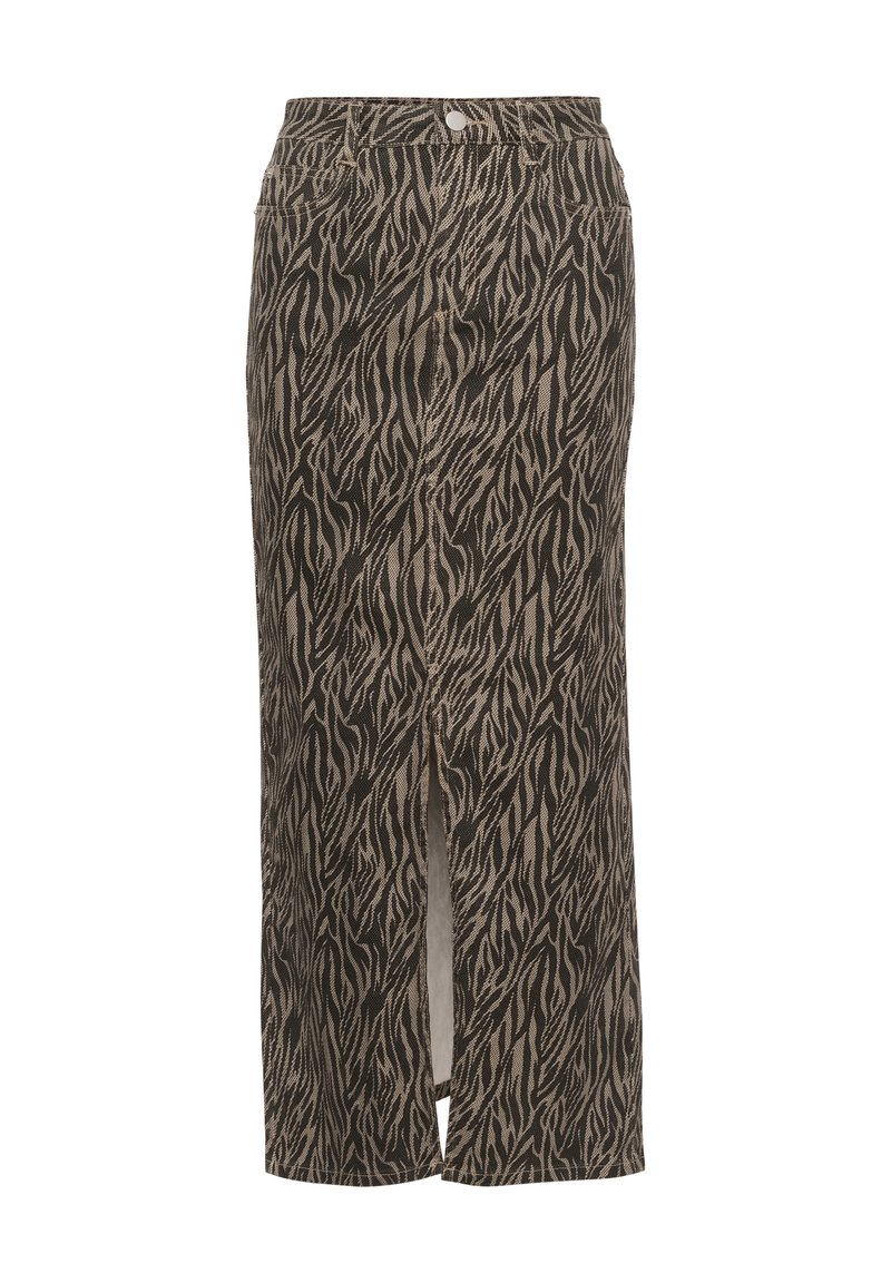 Kaffe LEONDRA - Falda larga - feather gray black animal/gris - Zalando.es