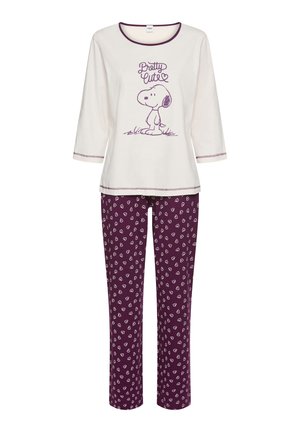 SET - Pyjama set - weinrot bedruckt