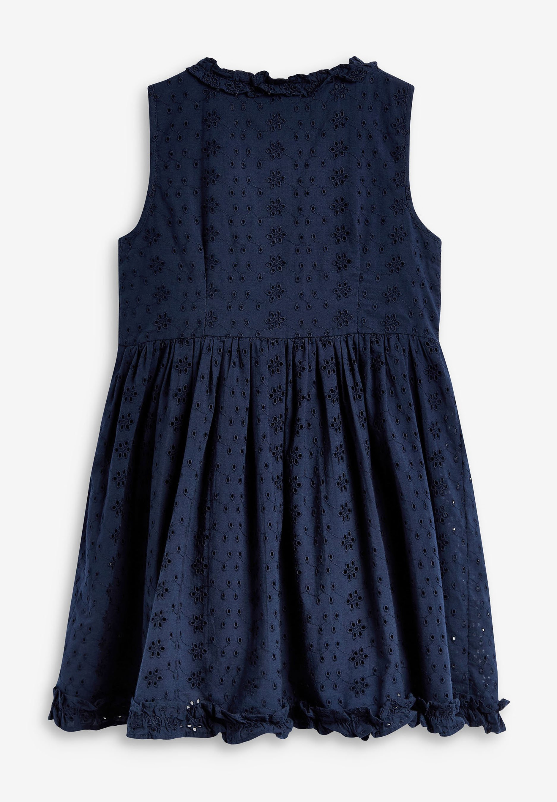 next navy broderie dress