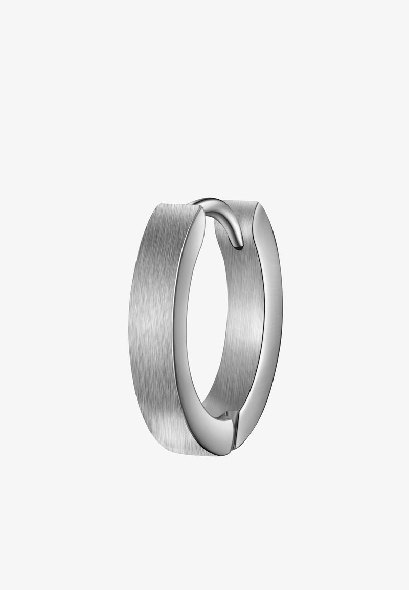 Polirana uhans iz nerjavečega jekla s brušenim zaključkom, ki se ponaša z gladkim, zaobljenim robom in edinstvenim oblikovanjem zapenjala za varno zapiranje.