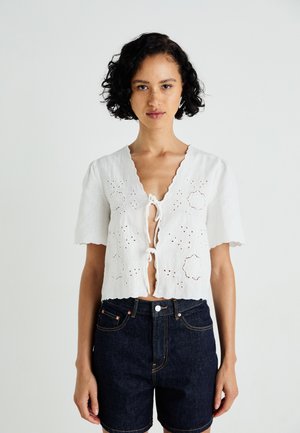 Gina Tricot SCALLOP EDGE  - Bluse - white