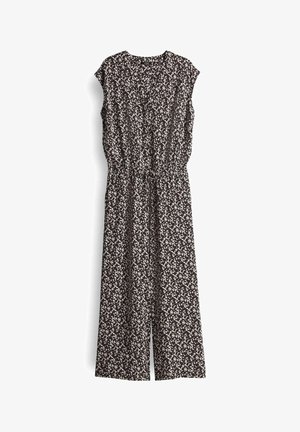 OPUS, MID RISE CROPPED WIDE FIT PRINT - Jumpsuit - midnight brown