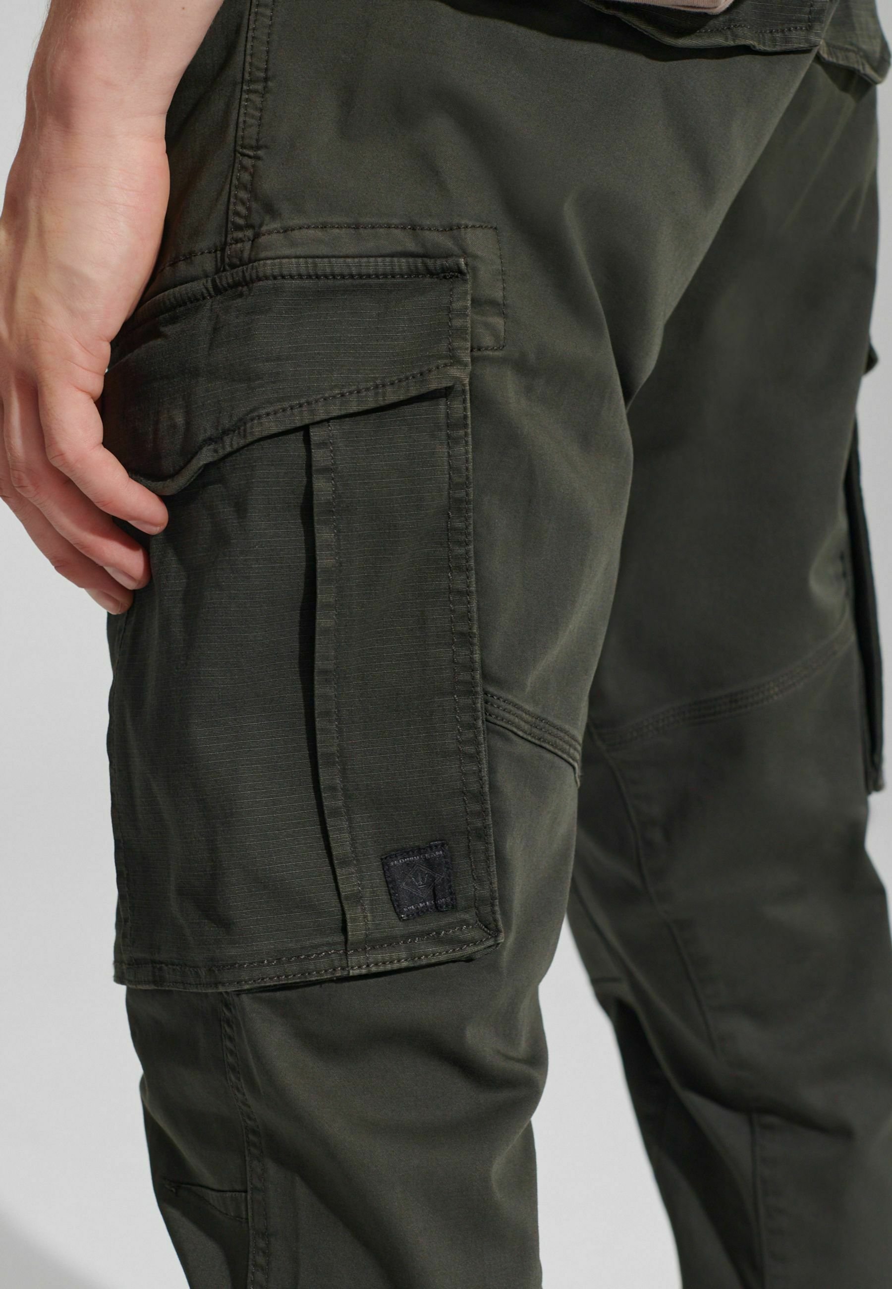 greenclothing 22-23 4pockets pants サイズM Next SLIM FIT ZIP POCKET - Pantaloni cargo - dark khaki green