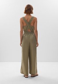 OYSHO LINEN STRAPPY LONG - Overall / Jumpsuit - mottled green
