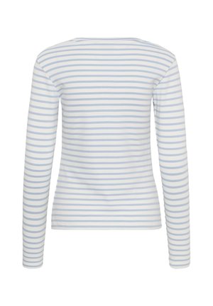 Kaffe, KALIDDY PLAIN STRIPE T-SHIRT - T-shirt à manches longues - chalk w blue fog stripe