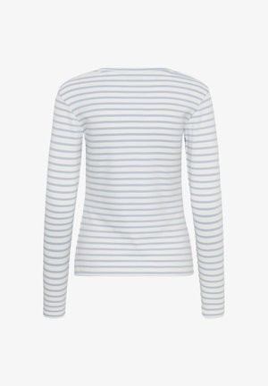 Kaffe, KALIDDY PLAIN STRIPE T-SHIRT - T-shirt à manches longues - chalk w blue fog stripe