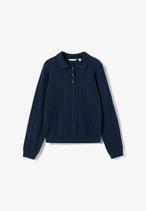 Noella, N-MECCA LS KNIT POLO - T-shirt à manches longues - navy