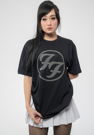 FOO FIGHTERS FF HI BUILD BAND LOGO - Print T-shirt - black