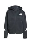 Zip-up sweatshirt - black   white