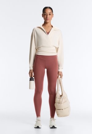 OYSHO WRAP POLO NECK WITH SOFT-TOUCH - Sportska majica - white