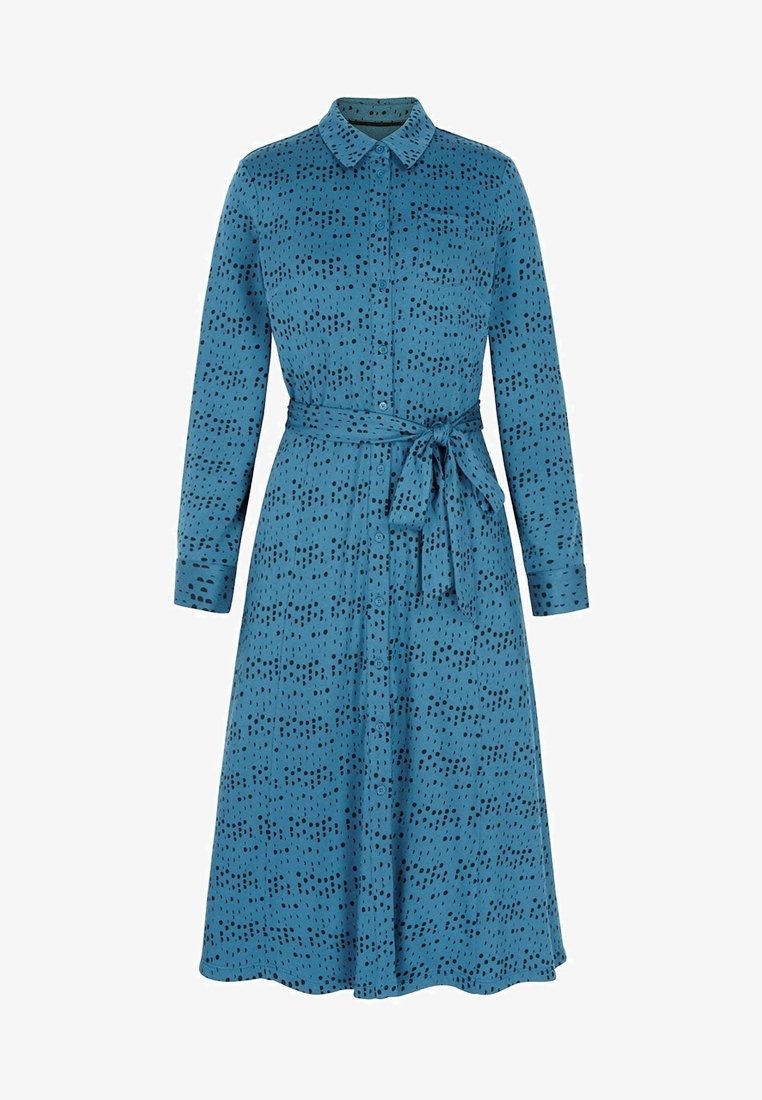 boden polka dot shirt dress Boden Isadora Polka Dot Midi Shirt Dress Navy Preppy Size 6 Petite