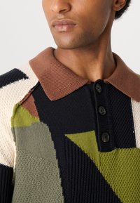 Scotch & Soda PATCH WORK LONG SLEEVE POLO - Jumper - muti-colour