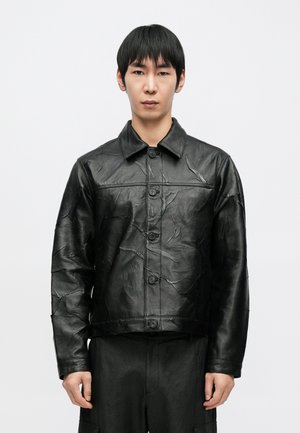 REGULAR JACKET - Leren jas - black