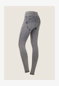 Valittu, light grey jeans black seams