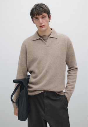 V-NECK - Long sleeved top - beige
