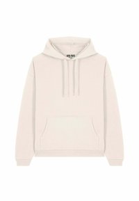Felpa color beige chiaro con cappuccio regolabile, tasca frontale, polsini e orlo a costine. Realizzata in tessuto morbido, presenta un design semplice e una minina presenza di marchio.