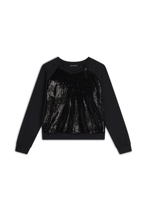 Freddy CON PAILLETTES SUL FRONTE E SCOLLO GIROCOLLO - Sweatshirt - nero