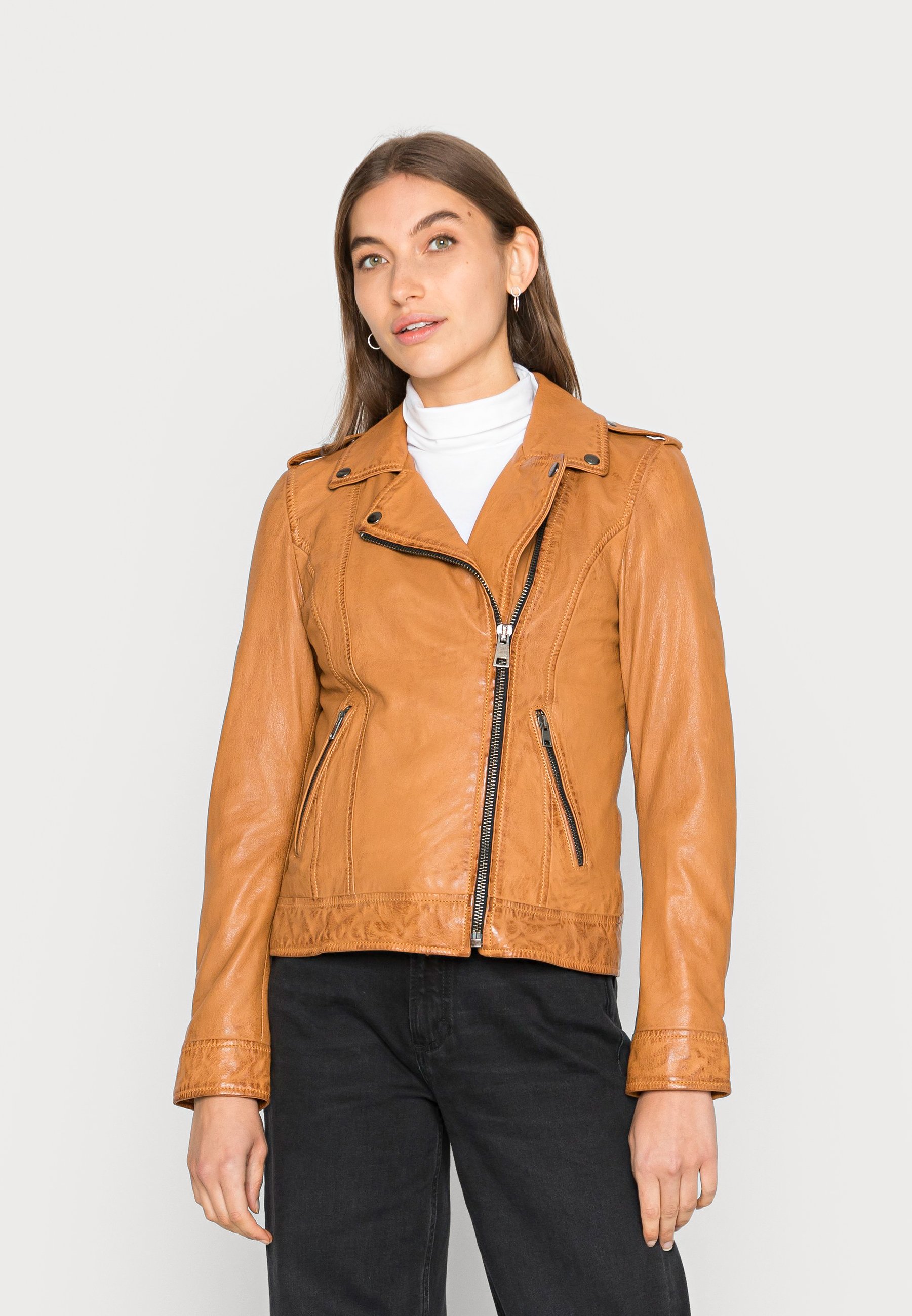 Oakwood Lisa Leather Jacket Light Orange, Women's, Size: Large, Beige