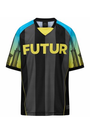 T-shirt con stampa - black grey dk yellow