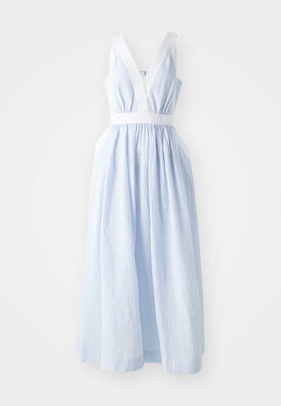 sandro ROBE - Maxi dress - ciel/blanc