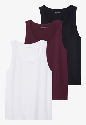 3 PACK - Top - black/white/bordeaux