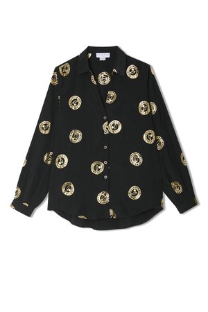 Never Fully Dressed MILEY PLATE FOIL - Skjortebluse - black