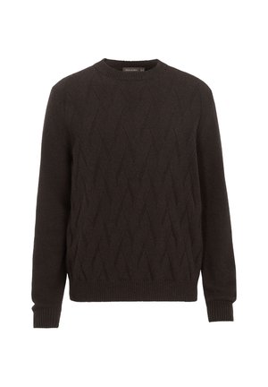 Oscar Jacobson ASTON ROUNDNECK - Jumper - brown flannel