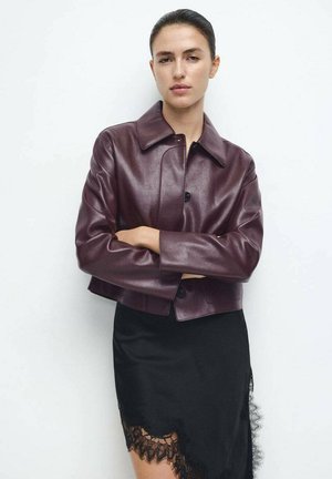 Imitatieleren jas - bordeaux