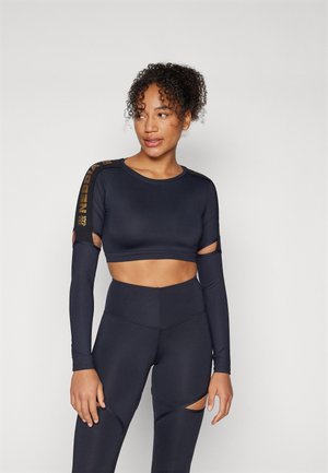 HONEY BUNNY CROP TOP - Pitkähihainen paita - black