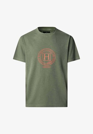 Hackett London, HERITAGE TEE - Tričko s potlačou - stone green