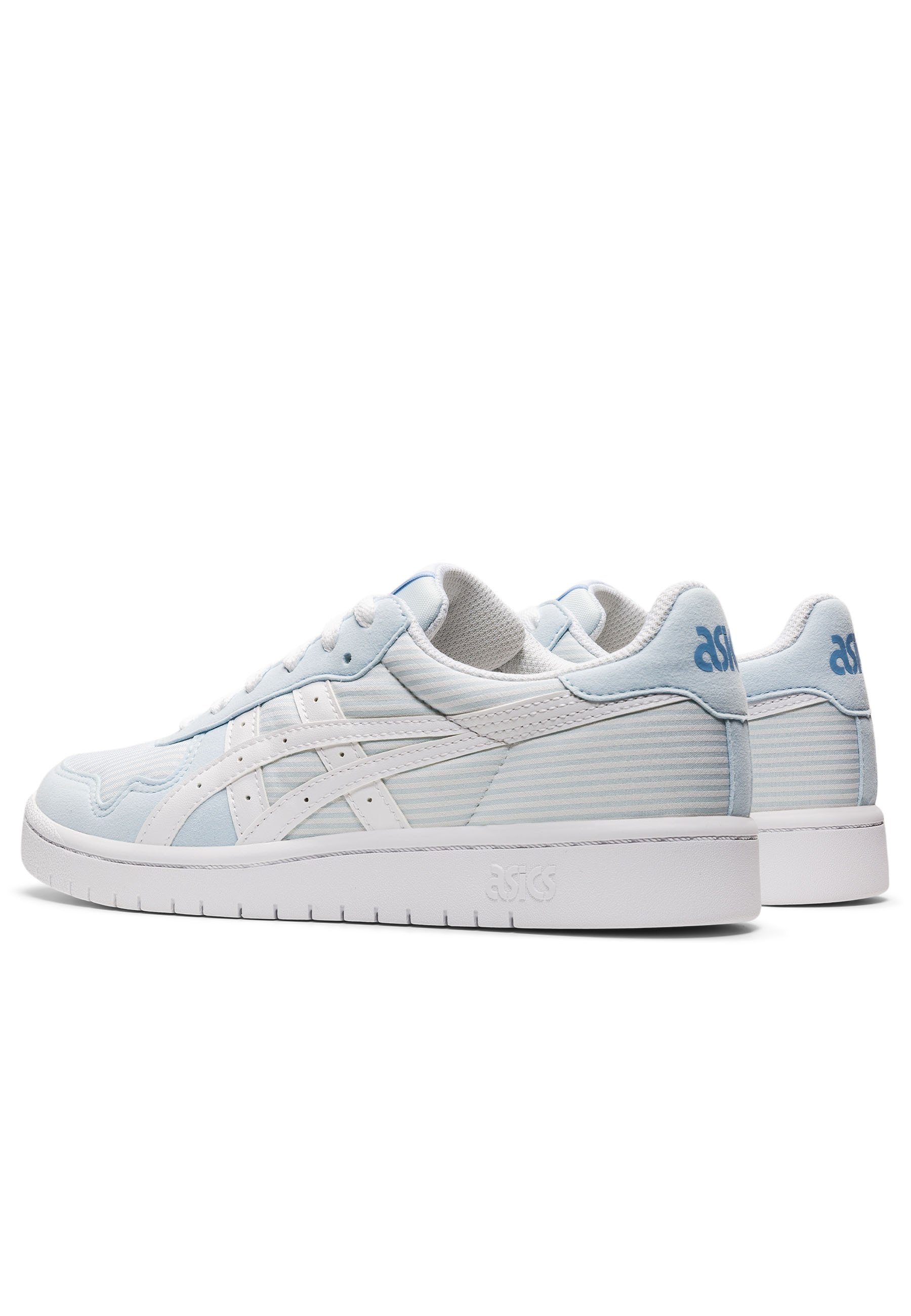 light blue asics trainers