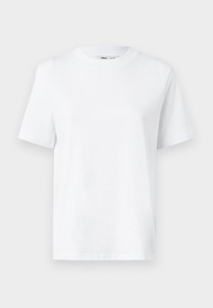 Witte katoenen T-shirt met ronde hals, korte mouwen en een gladde textuur. Ontworpen met een comfortabele en veelzijdige relaxte pasvorm.