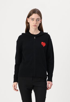 HEARTS ZIP UP  - Cardigan - black