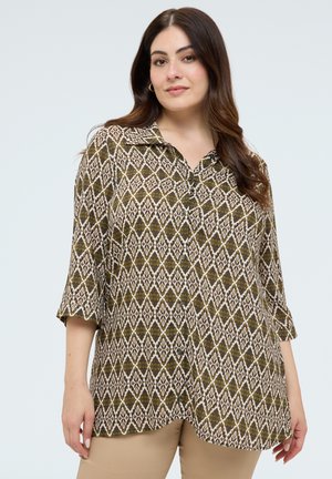 Fiorella Rubino, CAMICIA CON STAMPA - Skjortebluser - verde militare