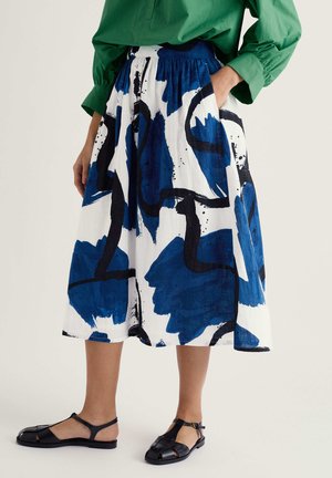 MEVAGISSEY - sukňa v tvare A - blue paint canvas dark voyage