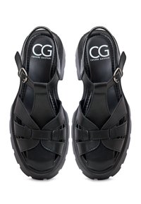 Cesare Gaspari Sandali con plateau - black