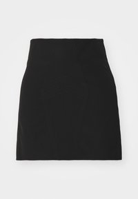 Svart högmidjad kjol i ett mjukt tyg. Har geometriska sömmönster och en figurnära design. Inga synliga stängningar.