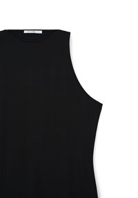 Top nero senza maniche con scollatura rotonda. Tessuto liscio e morbido con una silhouette aderente. Etichetta "CALLIOPE" sulla scollatura.