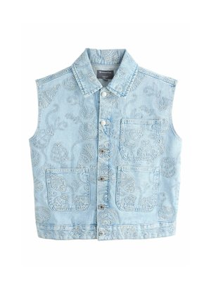 Next, REGULAR FIT - NATIONAL TRUST X DENIM EMBROIDERED GILET . - Denim jacket - light blue