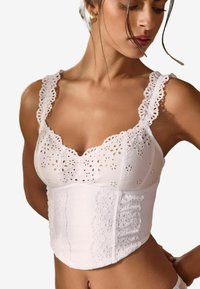 BRODERIE  CROP - Korzet - white