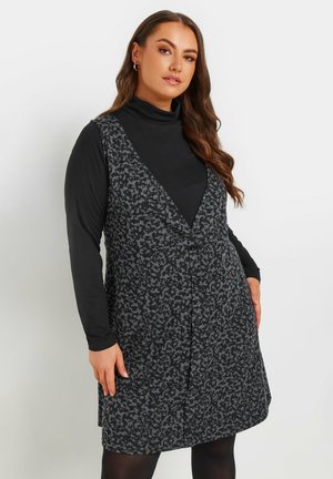 TEXTURED PINAFORE  - Jurk - grey