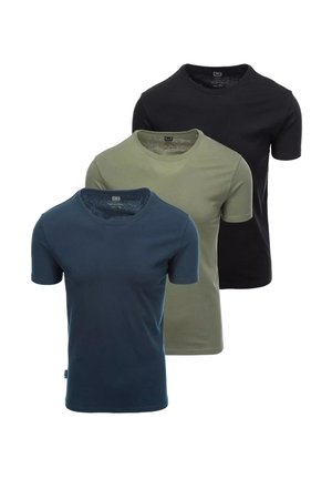 SET OF 3 - T-Shirt basic - khaki black navy