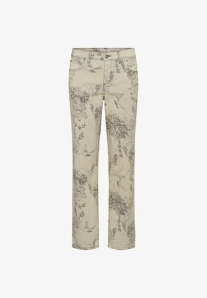Cream, Jean droit - ecru flower jacquard