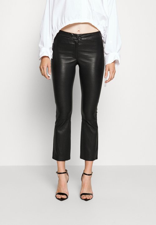 YAS YASLINE PANT - Lederhose - black/schwarz - Zalando.ch