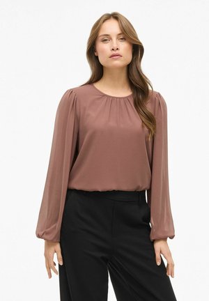MIT LANGEN ÄRMELN VIURA RUNDHALS - Blouse - rose brown