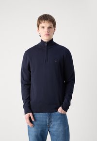 Tommy Hilfiger ESSENTIAL ZIP MOCK - Jumper - desert sky