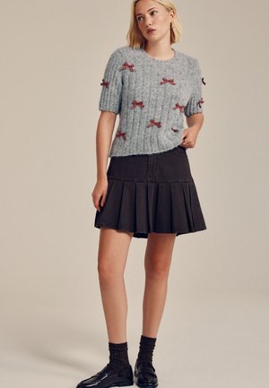 TALL FIT - CREW NECK - Tricou cu imprimeu - grey with tartan bows