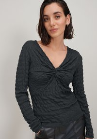 Next TWIST FRONT TEXTURED  - Blúzka - charcoal grey
