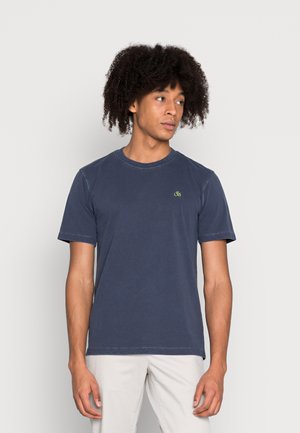 GARMENT DYED LOGO CREWNECK - T-Shirt basic - washed navy