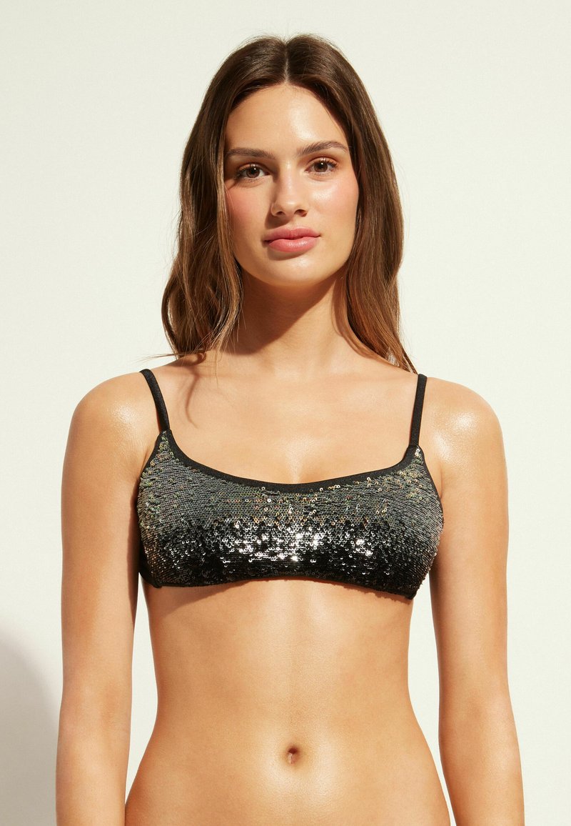Calzedonia LAS VEGAS Bikini top schwarz paillettes degrade' black